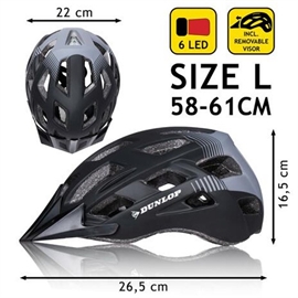 Dunlop Cykelhjelm størrelse L med aftageligt visir