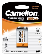 Camelion Genopladelig 9 Volt batteri 250 mAh 