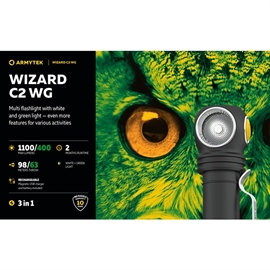 Armytek Wizard C2 WG Multilygte, Hvid & Grønt Lys