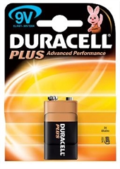 Duracell 9V Alkaline PLUS batteri