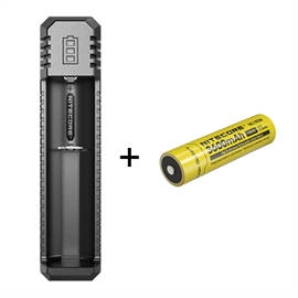 Nitecore Oplader UI1 + 18650 3600mAh batteri