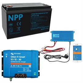 NPP Power 160Ah lithiumbatteri med Bluetooth + IP67 12/25 lader & Converter