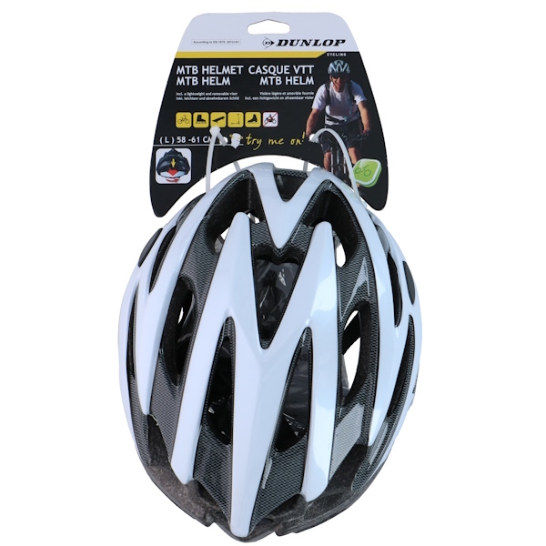 Dunlop Cykelhjelm MTB str L i Hvid