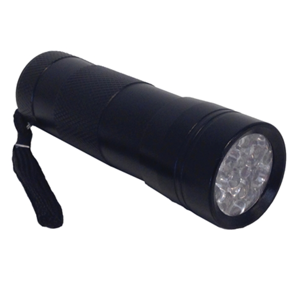 Mini UV-Ravlygte i Metal med 9 LED, Sort