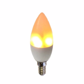 FIRE LAMP 64 LED Hvid E14 + E27 18 Lumen Mat glas