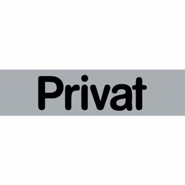 Selvklæbende Skilt "Privat" 160 x 40 mm