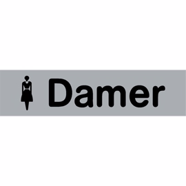 Selvklæbende Skilt "Damer" 160 x 40 mm