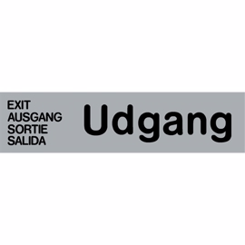 Selvklæbende Skilt "Udgang, Exit, Ausgang" 160 x 40 mm