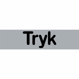 Selvklæbende Skilt "Tryk" 80 x 20 mm