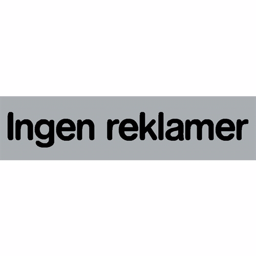 Selvklæbende Skilt "Ingen reklamer" 80 x 20 mm