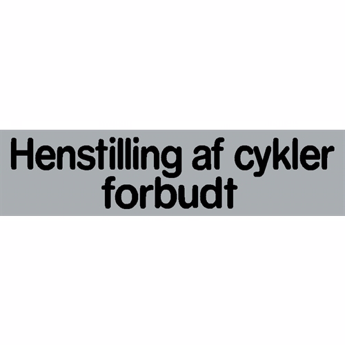 Selvklæbende skilt henstilling cykler forbudt 80x20