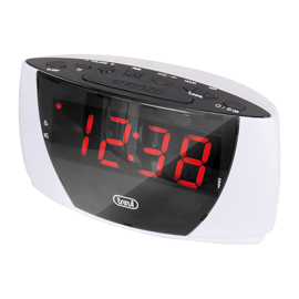 Clockradio med stort LED Display Hvid