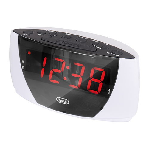 Clockradio med stort LED Display Hvid