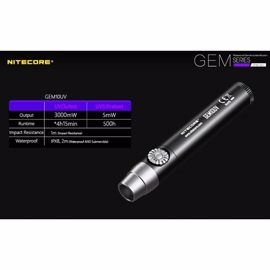 Nitecore GEM 10UV RAV / UV lygte 3000 mW