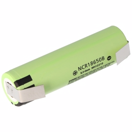 Panasonic 3,6 volt NCR18650 Li-Ion batteri 3400mAh (med loddeflige)