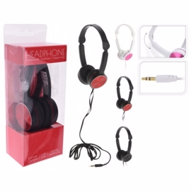 Børne headphone i sort/rød