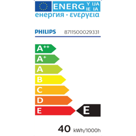 Phillips ovnpære 40W 230V E14 Krone Klar