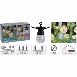 Party LED lyskæde 10 pærer 50 LED Varm hvid, 4,5 meter 