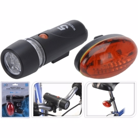 Cykellygte 5 LED med diode baglygte