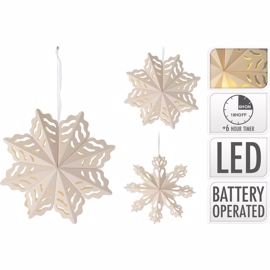 Papirsnefnug 10 mini LED hvid