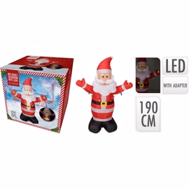 Oppustelig julemand 190 cm LED belyst