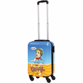 Kuffert 28 liter Blå/Orange/Gul (håndbagage)