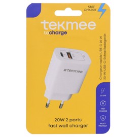 Tekmee 20W 2 udgange Fast oplader