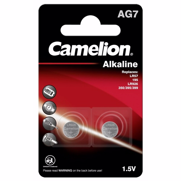 Camelion LR57 / AG7 / LR926 1,5V Alkaline Plus batterier (2 stk)