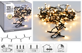 LED lyskæde 320 LED Varm hvid med timer (24 m)