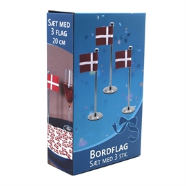 Dannebrog Bordflag 20 cm 3 stk. 