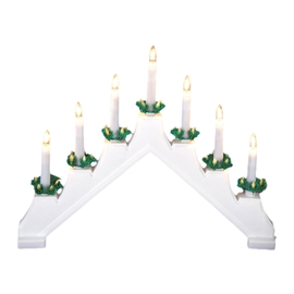 Svensk Lysestage med 7 Lys, Hvid