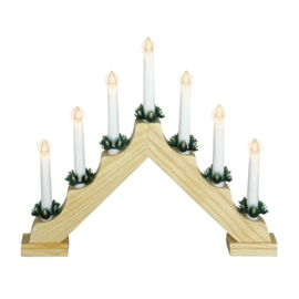 Svensk Lysestage med 7 Lys, Træ