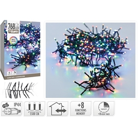 LED Lyskæde Cluster 768 LED Multi Farvet (5,5 meter)