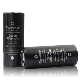Keeppower IMR UH2660 3,6 volt Li-Ion batteri 6000mAh (Flad top)
