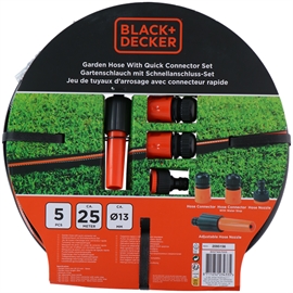 Black&Decker Haveslange 25m med 4 koblinger