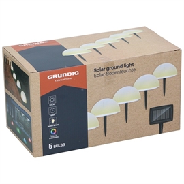 Grundig LED Solcelle Lamper Varm Hvid Lys, 5 Stk. 