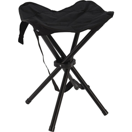 Redcliffs Foldbar Camping Taburet med 4 Ben, Sort 