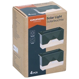 Grundig LED Solcellelamper til Trin- og Hegnsbelysning, Sæt med 4 stk. 