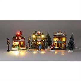 Julelandskab med LED Lys, Sæt med 14 dele 