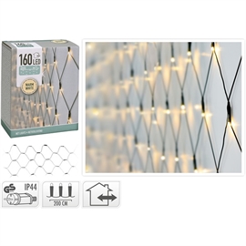 LED Lysnet 200 x 100 cm 160 LED, Varm Hvid