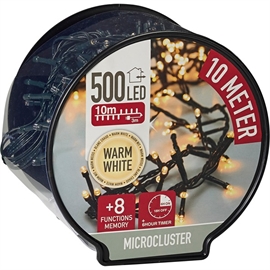 Microcluster Lyskæde 500 LED – Varm Hvid, 10 meter