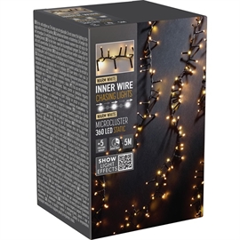 Snake LED Lyskæde med Vandfaldseffekt 360 LED 5 m, Varm Hvid