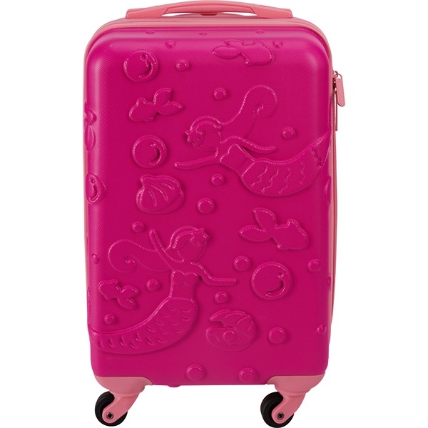 Børnekuffert med 3D Havfrue Design 28L Pink (håndbagage)