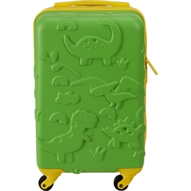 Børnekuffert med 3D Dinosaur Design 28L Grøn (håndbagage)