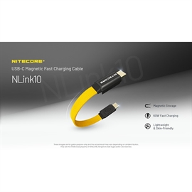 Nitecore NLink10, Magnetisk Fast Charging Ladekabel, Type-C til Type-C