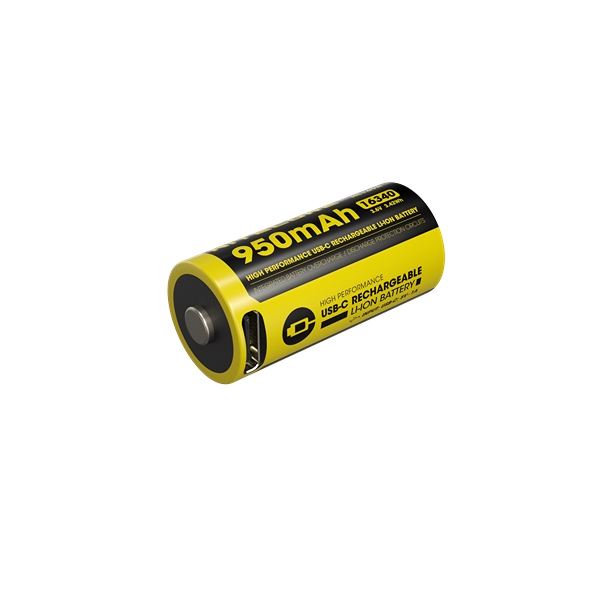 Nitecore 16340 NL169R 950mAh Li Ion Batteri - USB-C Genopladelig 