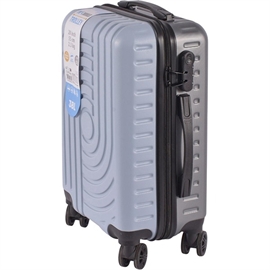 Kuffert 38L i Hardcase med 4 Hjul (Håndbagage), Grå/Lyseblå