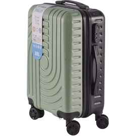 Kuffert 38L i Hardcase med 4 Hjul (Håndbagage), Lysegrøn/Sort 