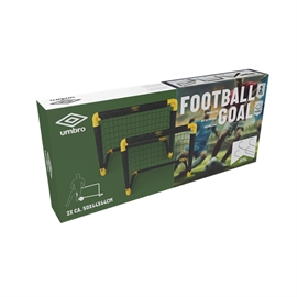 Umbro Foldbart Fodboldmål Sæt 2 stk. 55x44x44 cm, Sort/Gul