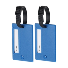 Proworld Bagagemærker 2 stk. med Skjult Adresse og Telefonnummer, Blå  